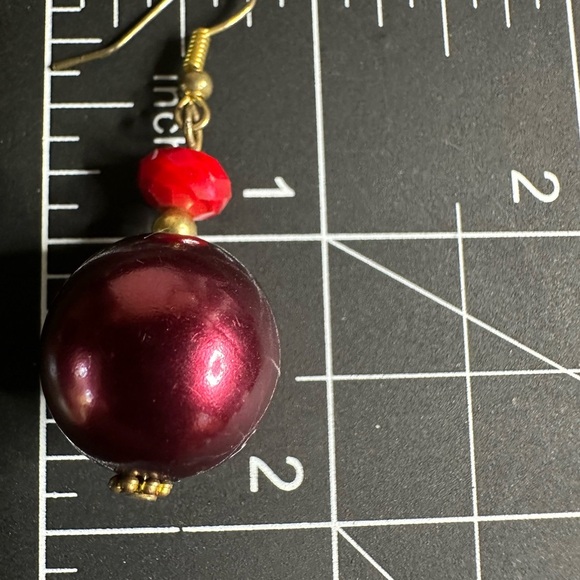 Festive Holiday Statement Coord Set Chunky Heavy Aurora Borealis Ribbon Burgundy - Picture 9 of 16